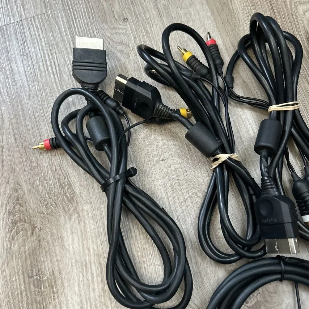 Original Xbox RCA AV Video Cable Lot of 5 Official Authentic OEM Cords Tested